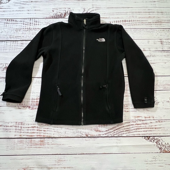 Girls The North Face size large black fleece jacket - Picture 1 of 10